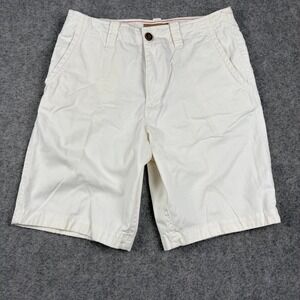 Y2K Red Camel Chino Shorts Mens 32 White Cotton Casual Summer Preppy Classic 00s